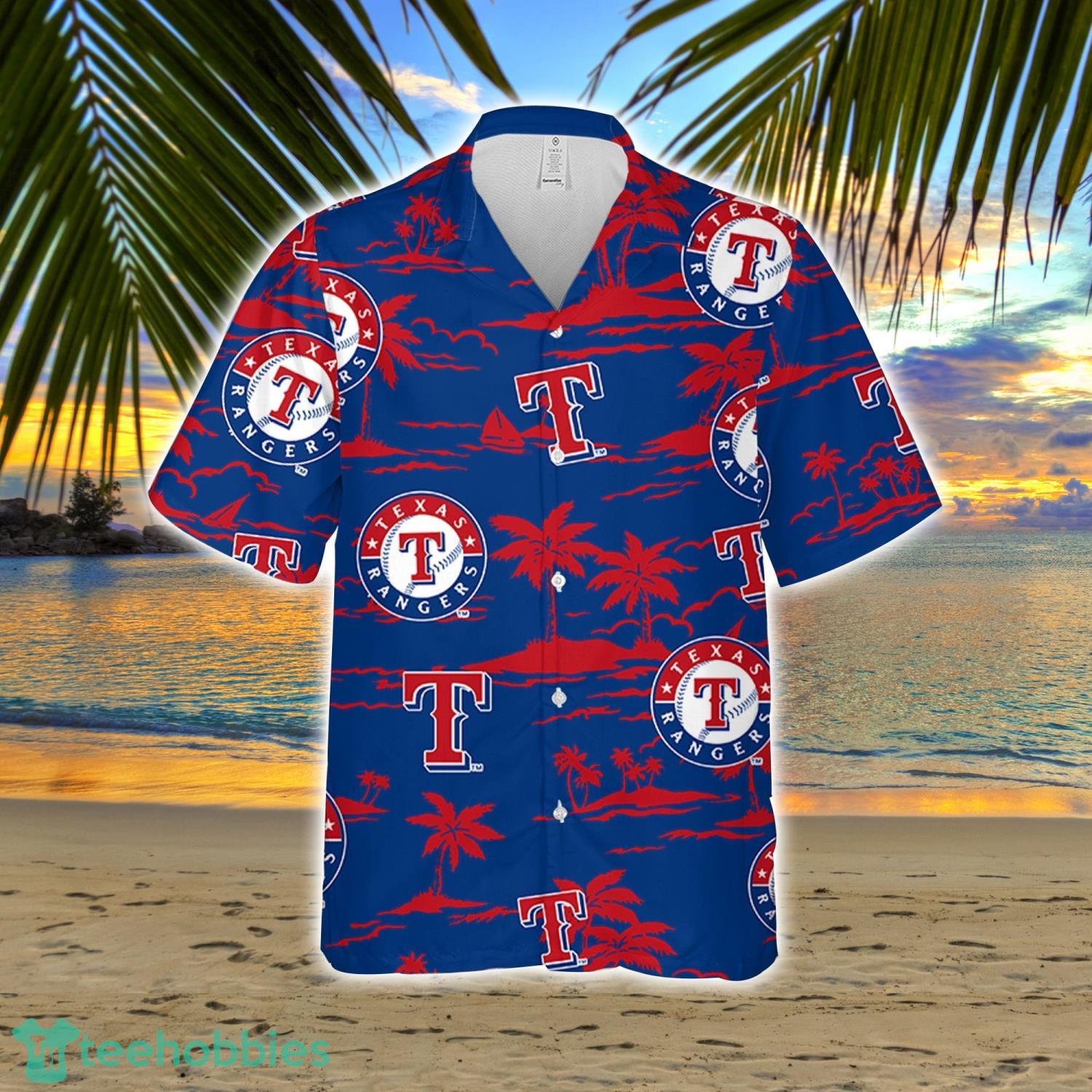 Texas Rangers Hawaiian Shirt Red Coconut Tree Logo Texas Rangers