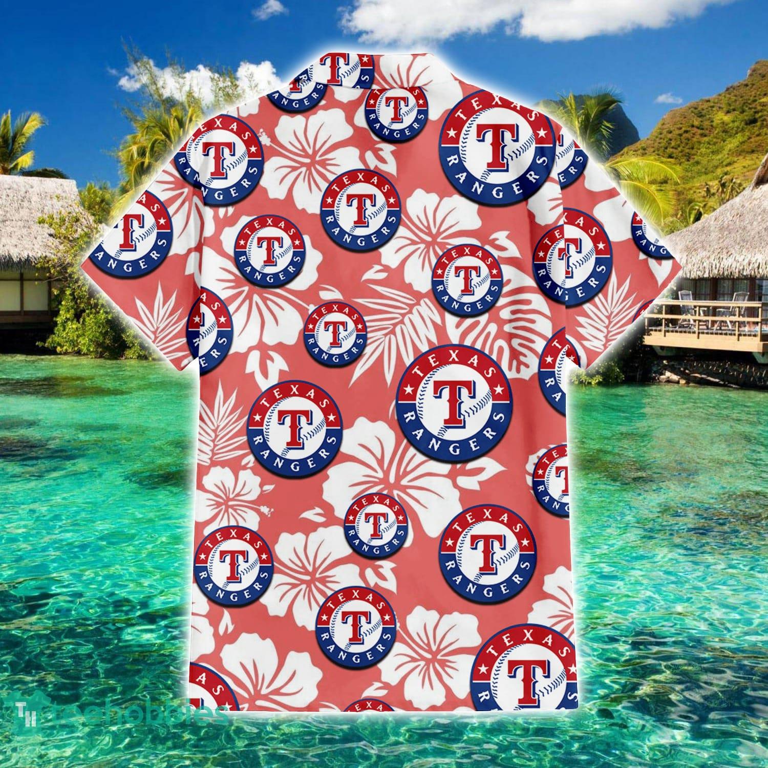 Texas Rangers Pink Flower And Logo Pattern Hawaiian Shirt For Fans -  Freedomdesign
