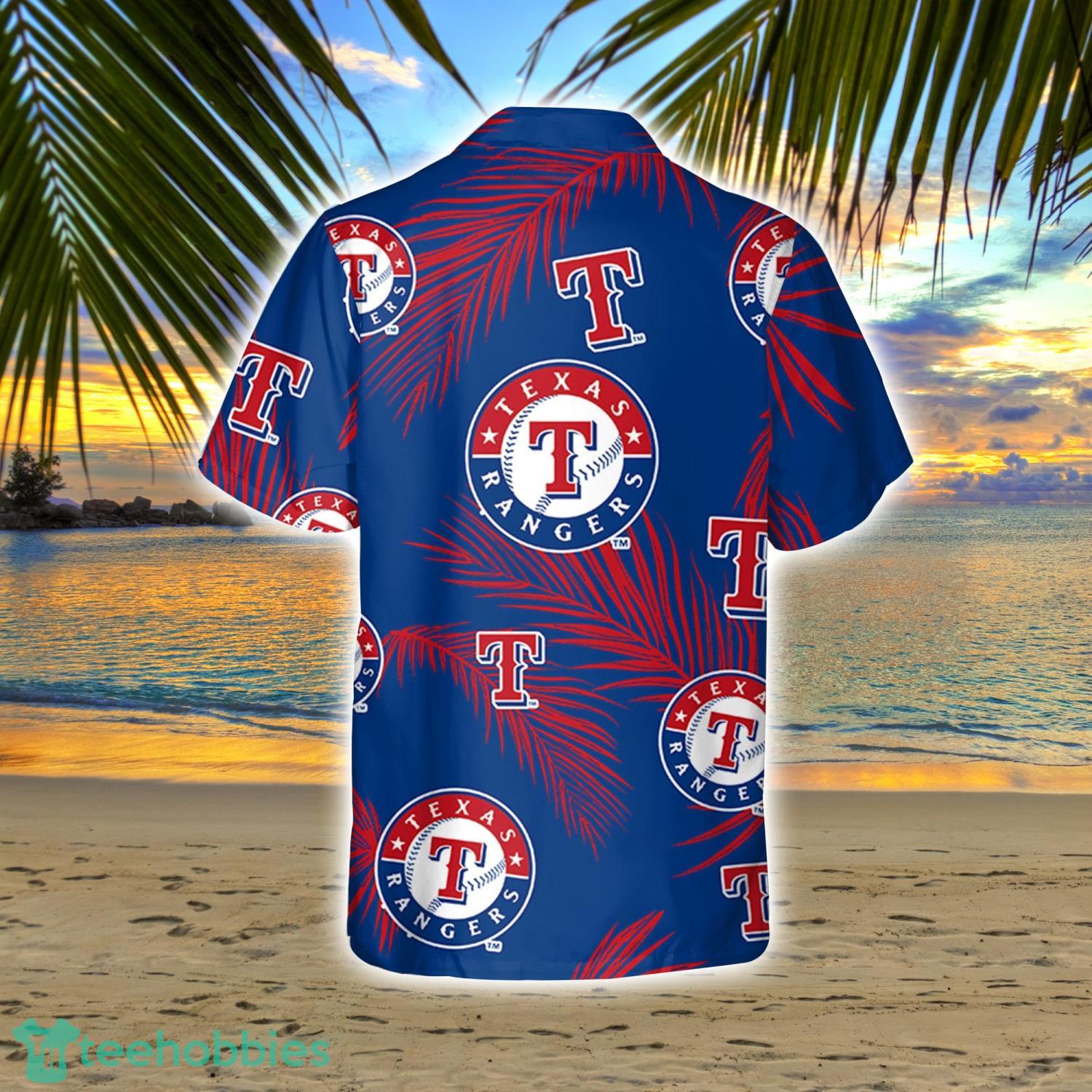 Texas Rangers Pink Flower And Logo Pattern Hawaiian Shirt For Fans