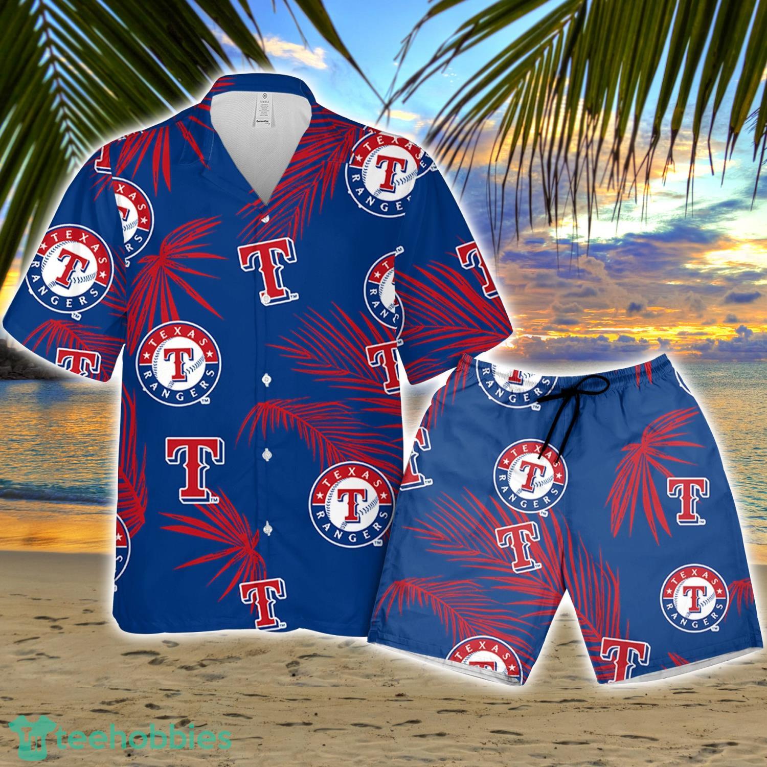 Texas Rangers Pink Flower And Logo Pattern Hawaiian Shirt For Fans