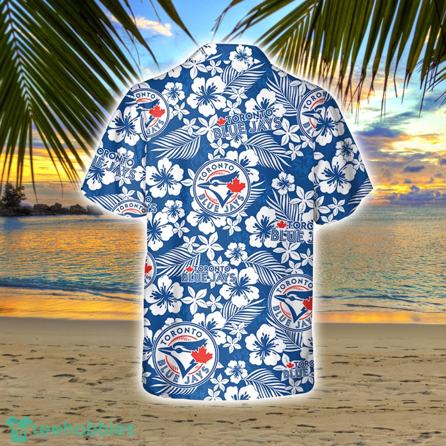 Toronto Blue Jay Hibiscus Flower Pattern Hawaiian Shirt And Shorts Gift For Summer Product Photo 3 Toronto Blue Jay Hibiscus Flower Pattern Hawaiian Shirt And Shorts Gift For Summer Product Photo 3