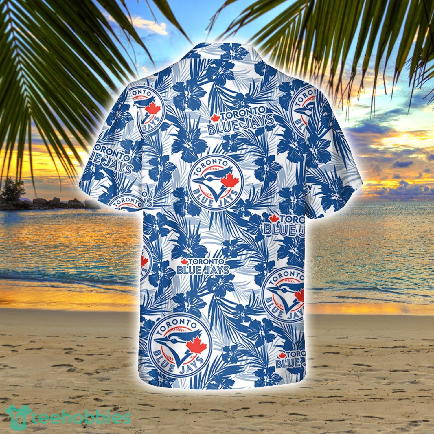 Toronto Blue Jays Tropical Floral Custom Name Aloha Hawaiian Shirt