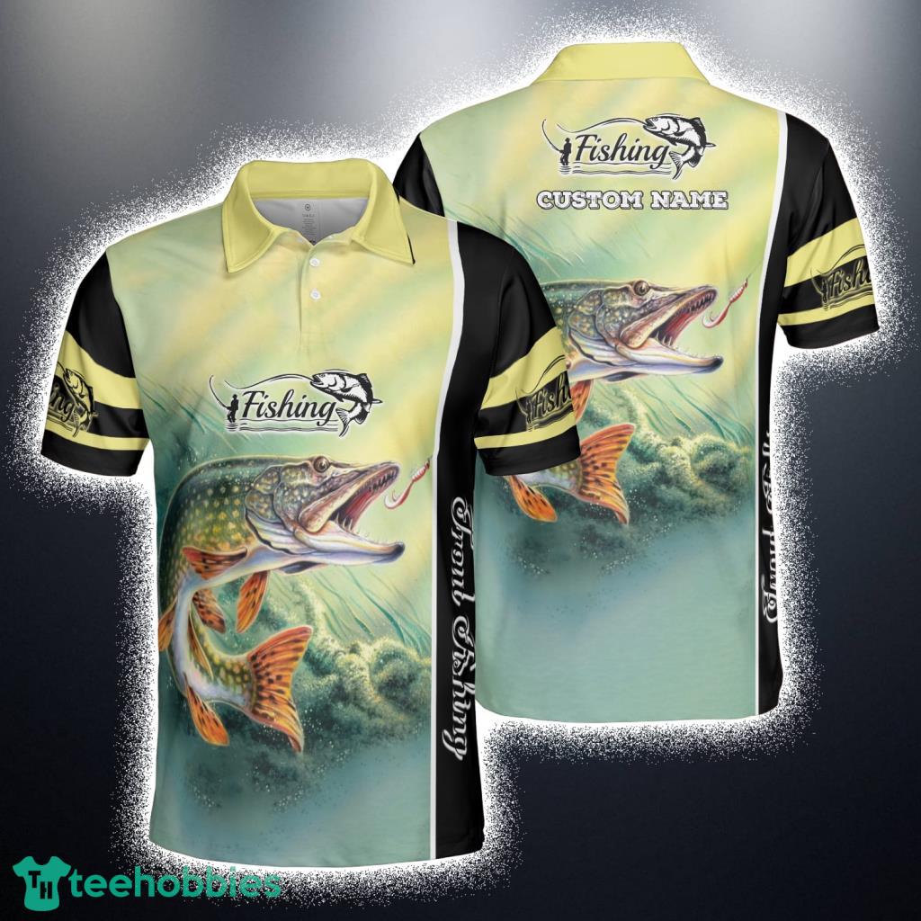 Trout Fishing 3D Aop Polo Shirt Custom Name Gift For Dad Fathers Day Product Photo 1