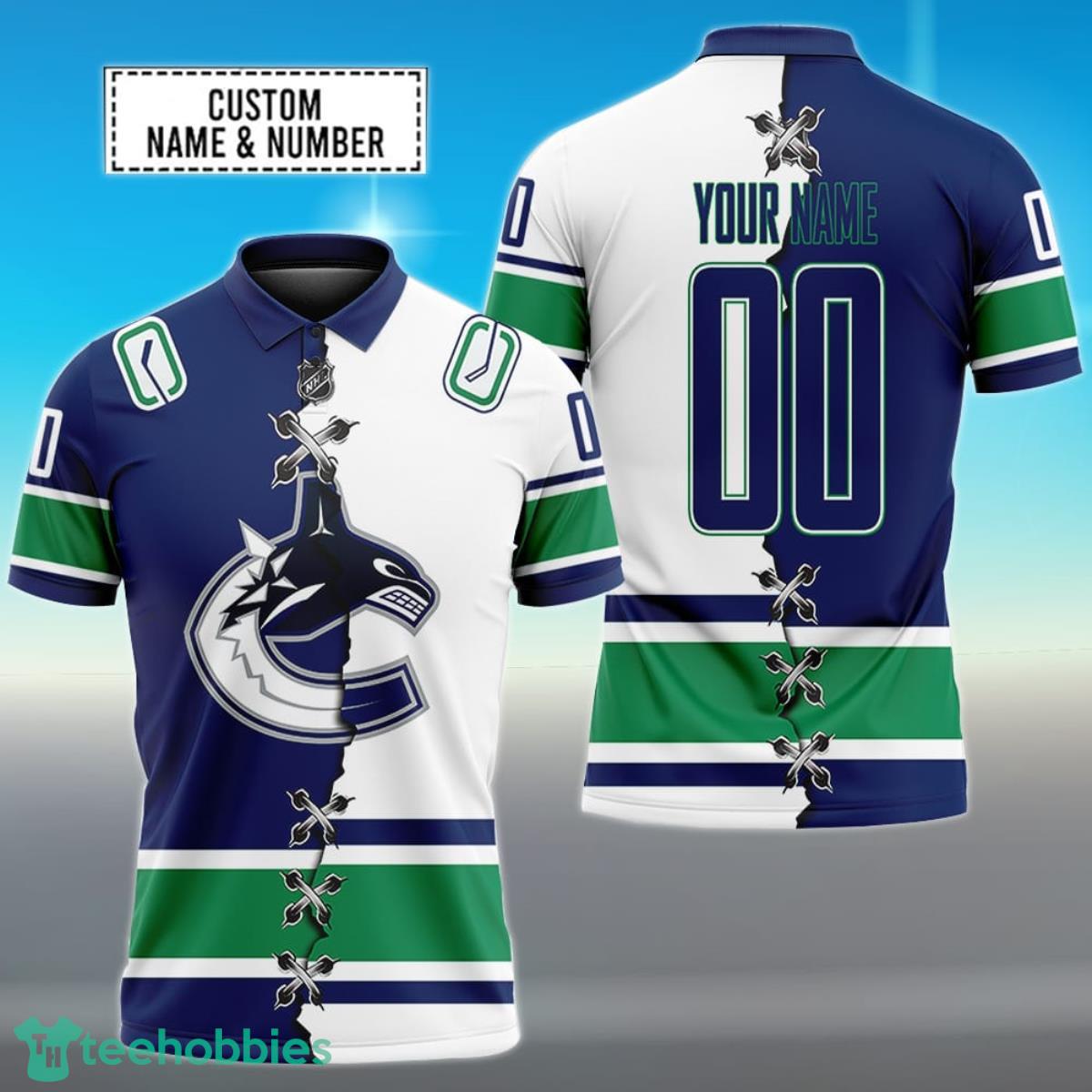 Vancouver Canucks Personalized Name NHL Mix Jersey Polo Shirt Best Gift For Fans Product Photo 1