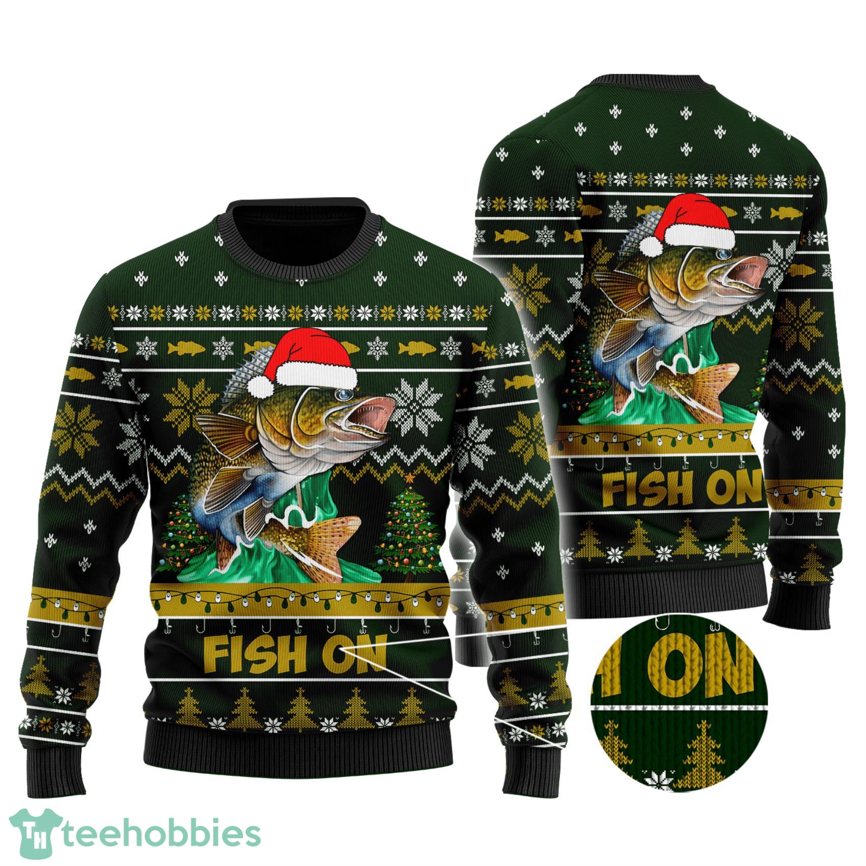 Walleye Fishing Fish On Christmas Hat All Over Print 3D Ugly