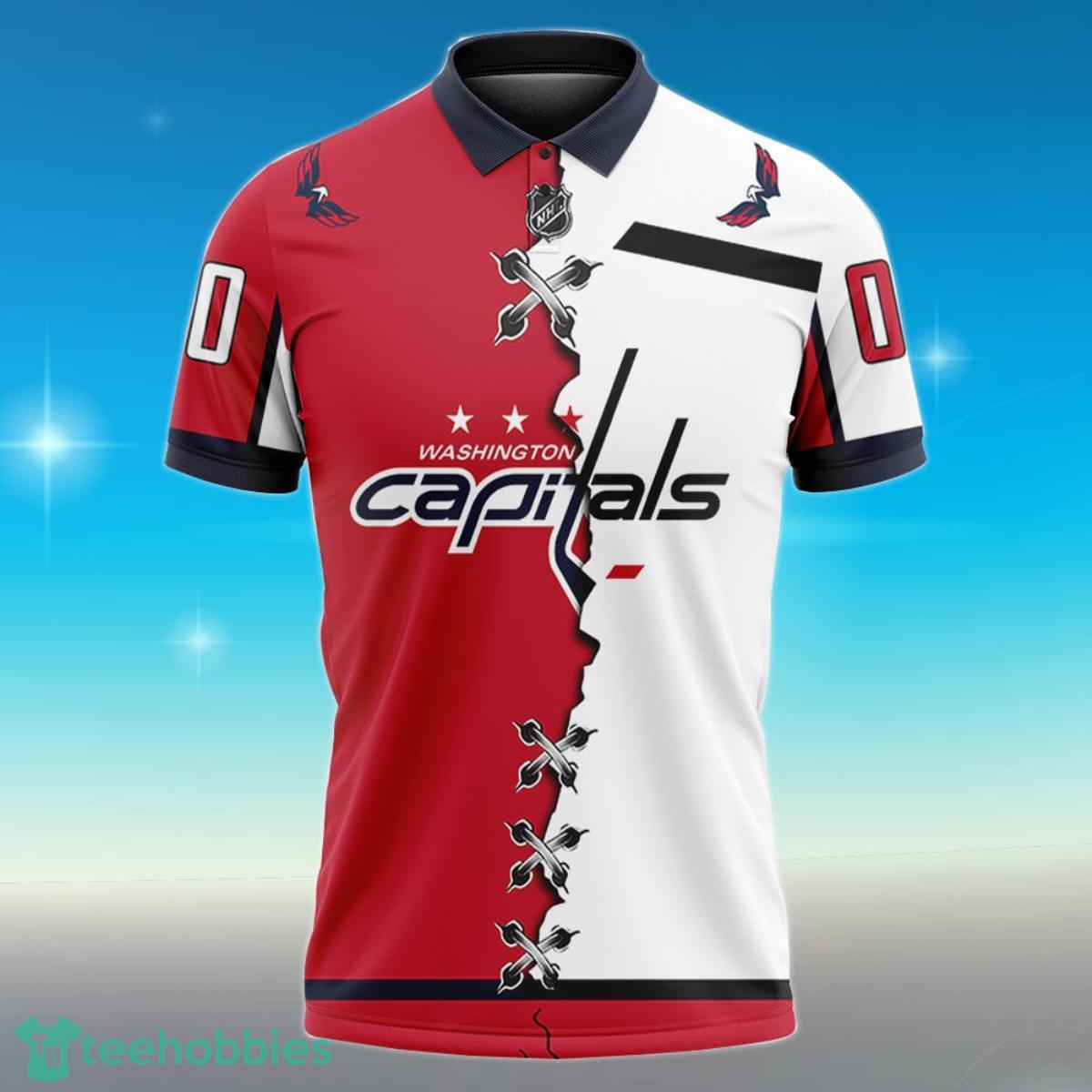 Washington Capitals Personalized Name NHL Mix Jersey Polo Shirt Best Gift For Fans Product Photo 2