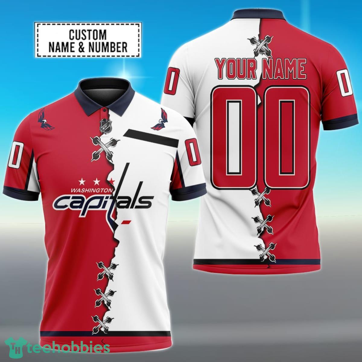 Washington Capitals Personalized Name NHL Mix Jersey Polo Shirt Best Gift For Fans Product Photo 1