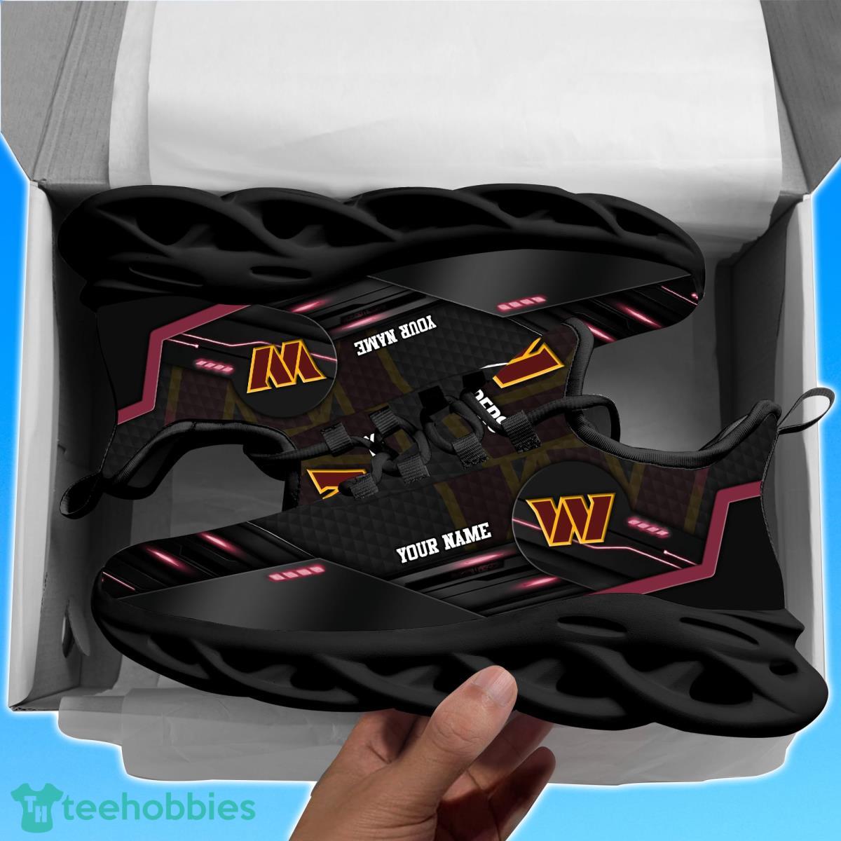 Washington CommandersPersonalized NFL Sport Black Max Soul Shoes Best Gift For Men And Women Fans Product Photo 2