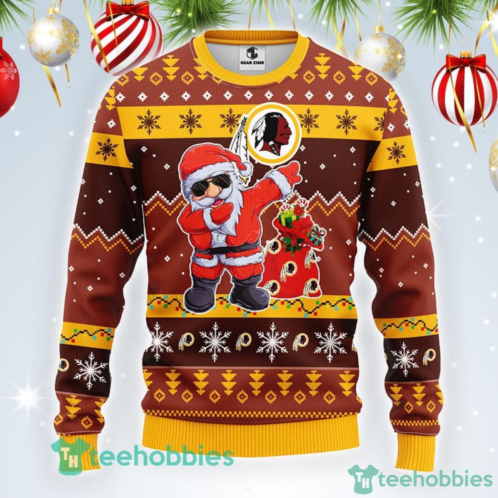 Washington Redskins NFL Team Dabbing Santa Claus Funny Ugly Christmas  Sweater Sport Fans Men And Women Christmas Gift