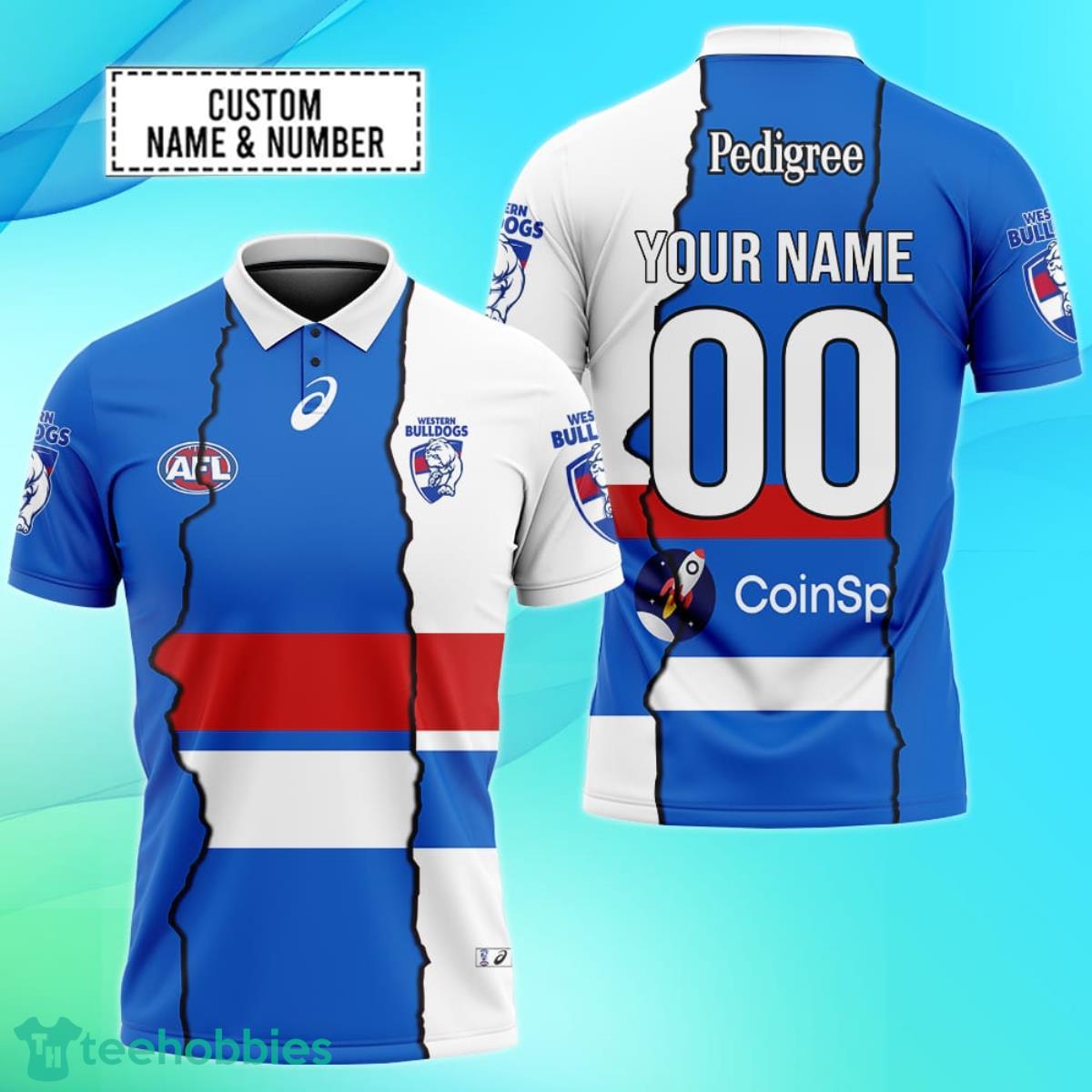 Western Bulldogs Personalized Name & Number AFL Polo Shirt Best Gift For Fans Product Photo 1