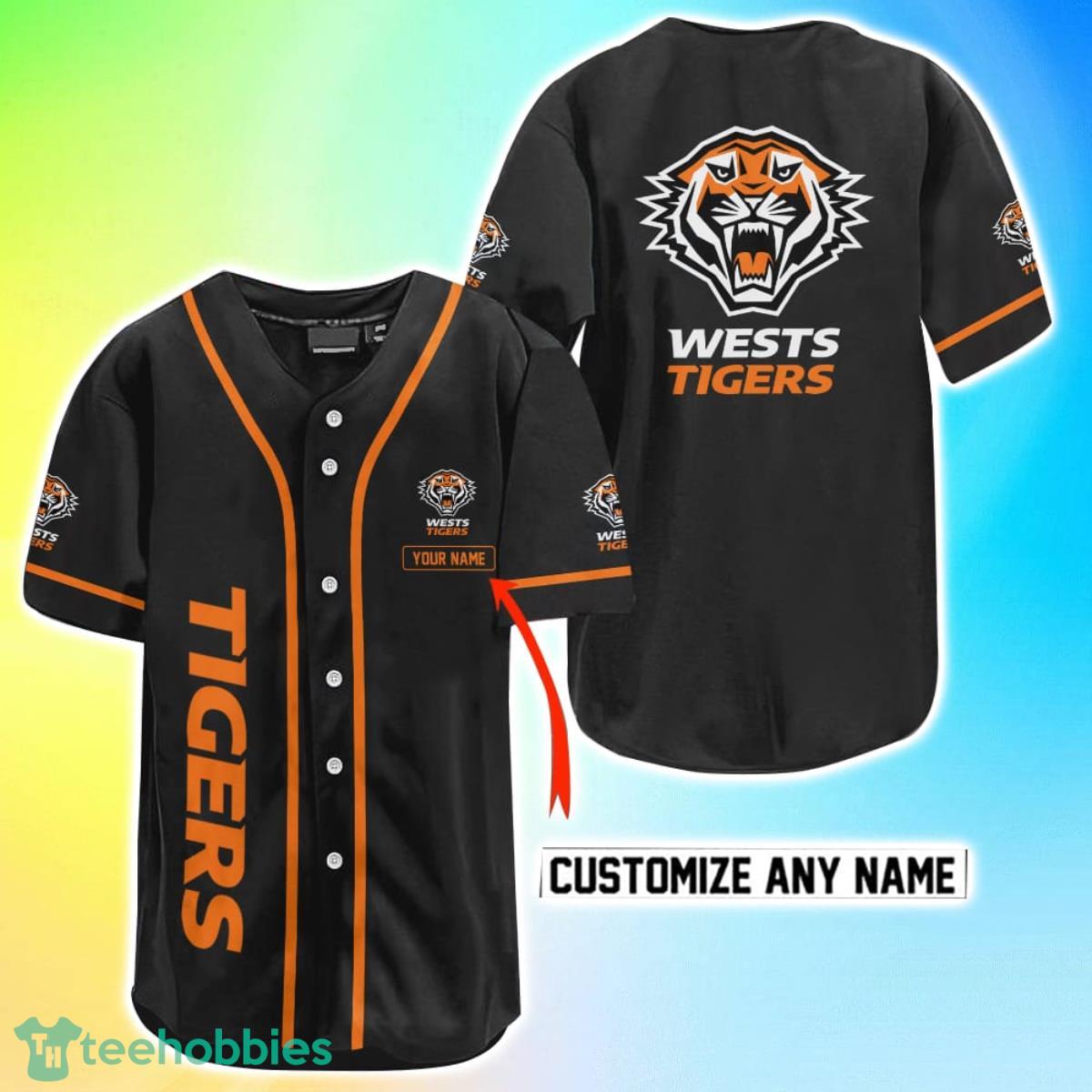 Wests Tigers Custom Name & Number NRL Baseball Jersey Best Gift