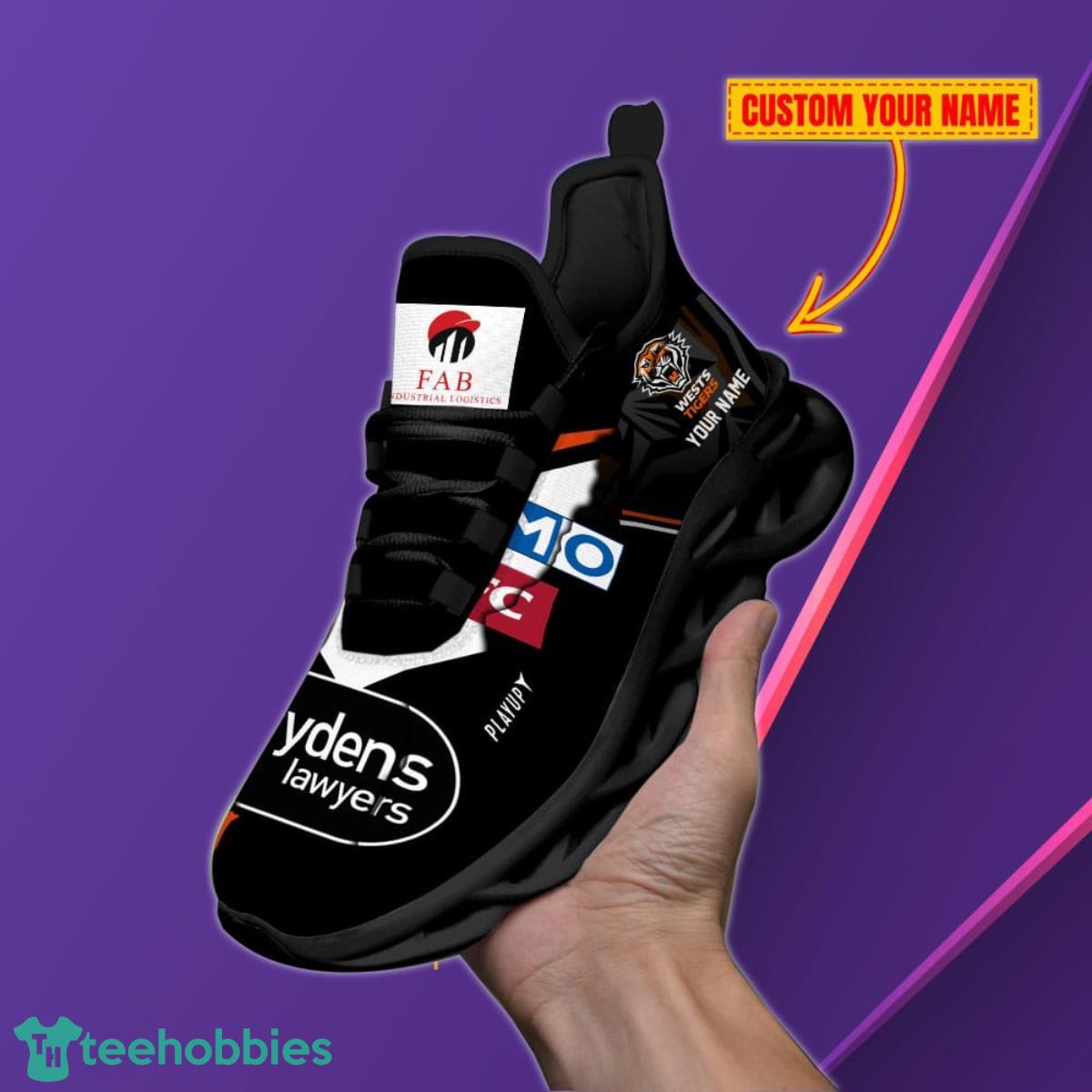 Wests Tigers Personalized Name NRL Max Soul Shoes Unique Gift For Fans Product Photo 1