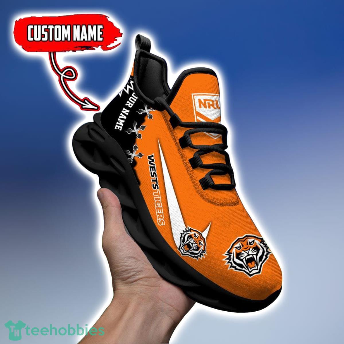 Wests Tigers Personalized Name NRL Premium Luxury Max Soul Shoes Best Gift For Fans Product Photo 1