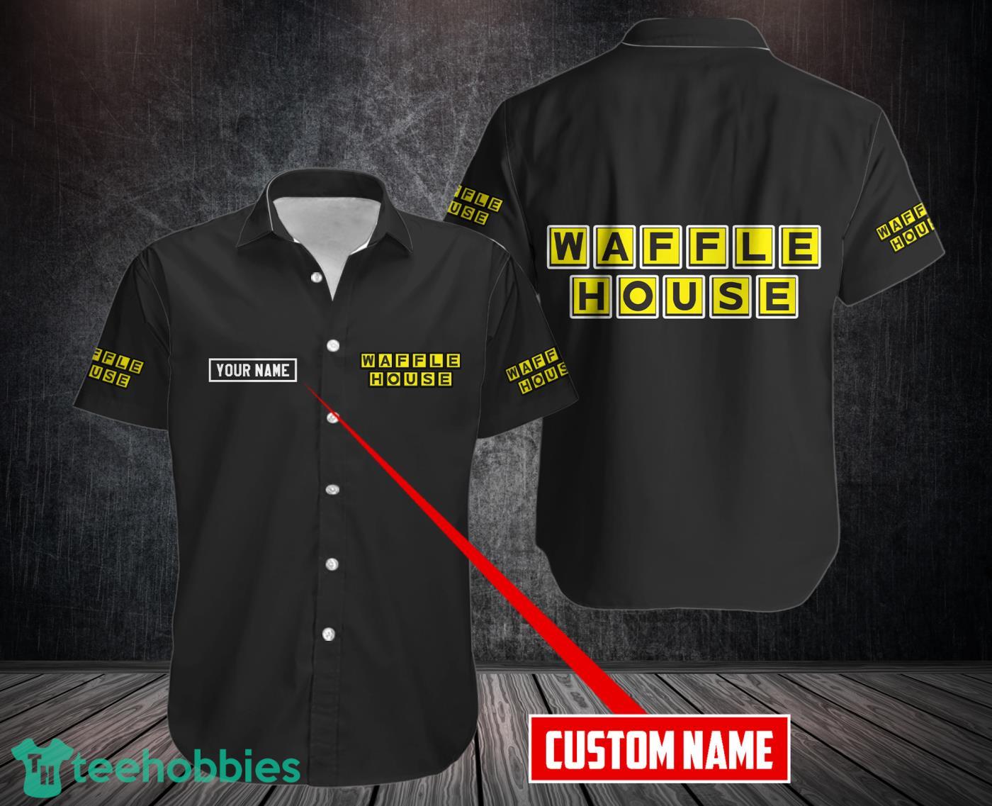 3d All Over Printed Waffle House Black Hawaii Shirt For Men And Women Gift Custom Name Product Photo 1