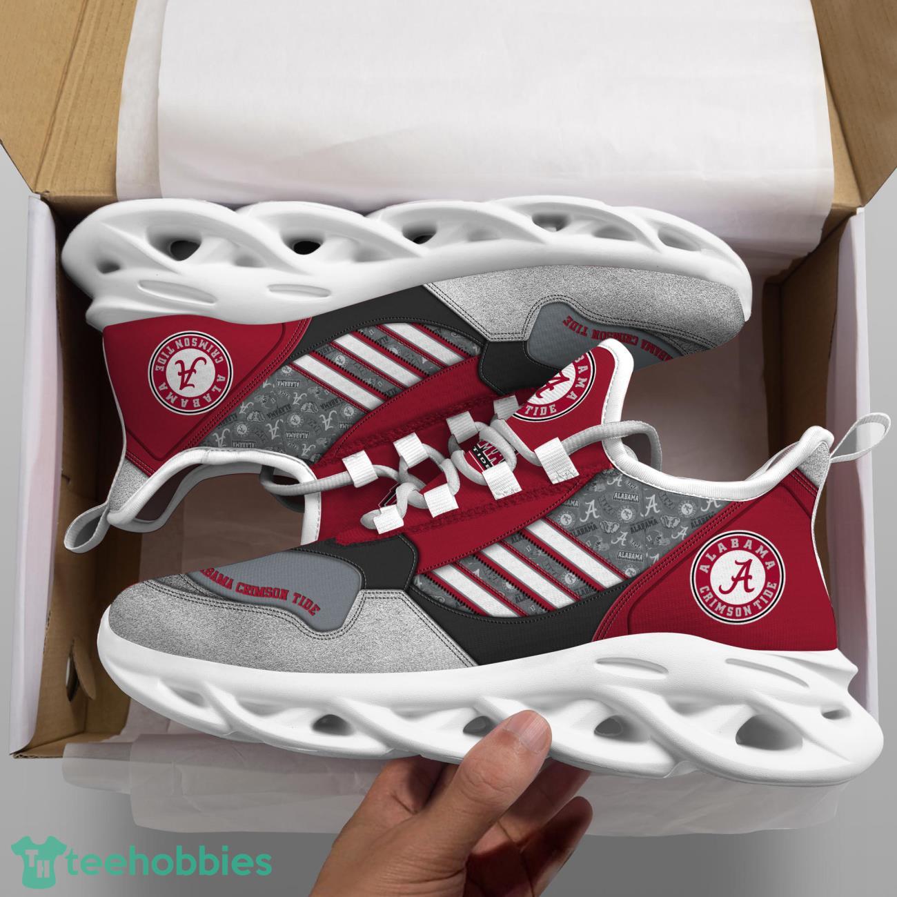 Alabama Crimson Tide NCAA1 Logo Sport Team Max Soul Shoes Clunky Running Sneakers Product Photo 2