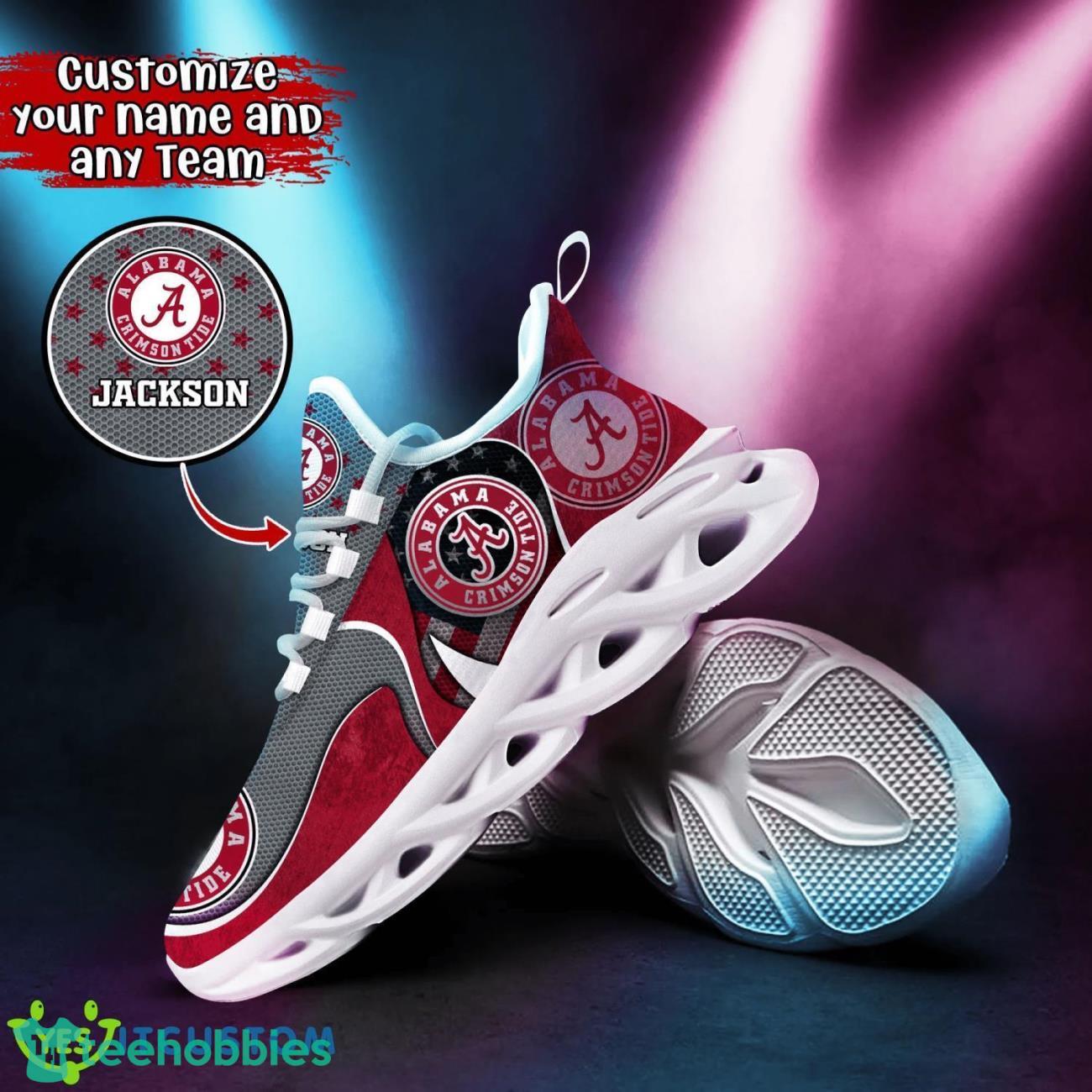 Alabama Crimson Tide NCAA1 Sports Clunky Sneakers Custom Name Max Soul Shoes For Fans Product Photo 2