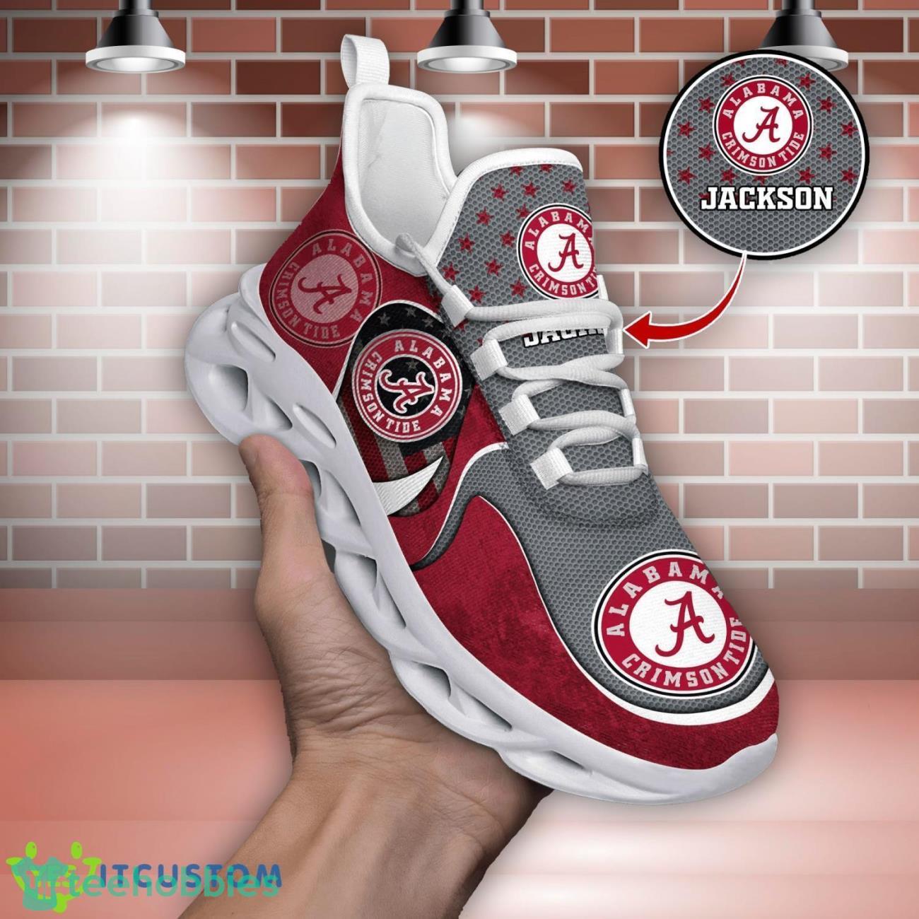 Alabama Crimson Tide NCAA1 Sports Clunky Sneakers Custom Name Max Soul Shoes For Fans Product Photo 1