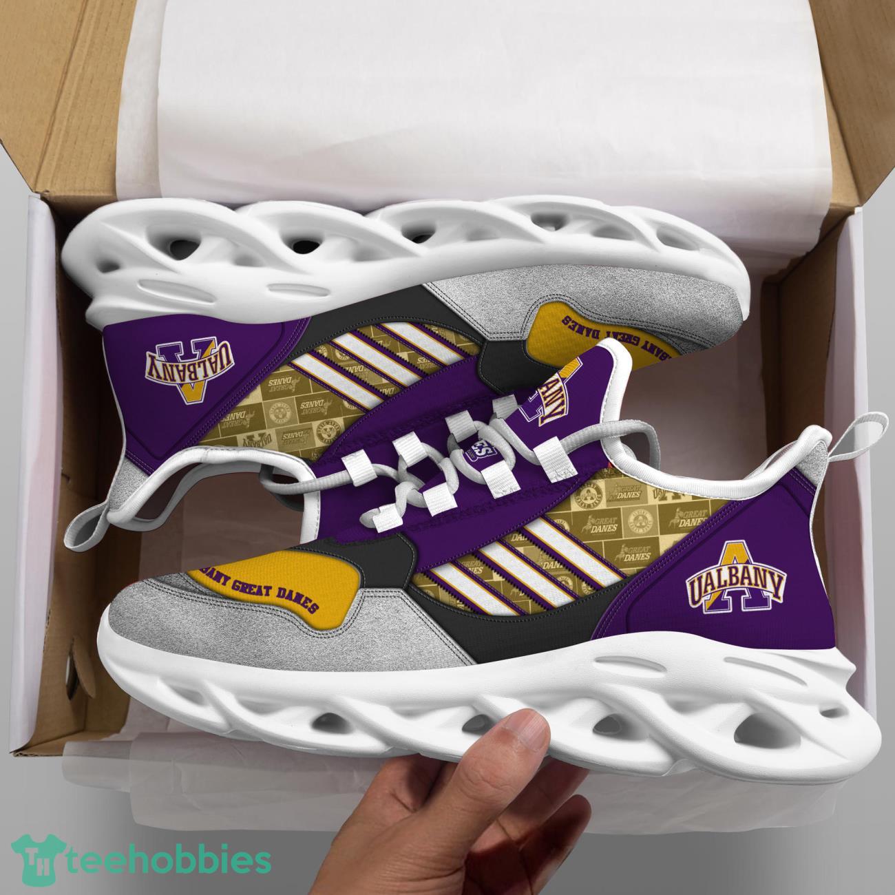 Albany Great Danes NCAA3 Logo Sport Team Max Soul Shoes Clunky Running Sneakers Product Photo 2