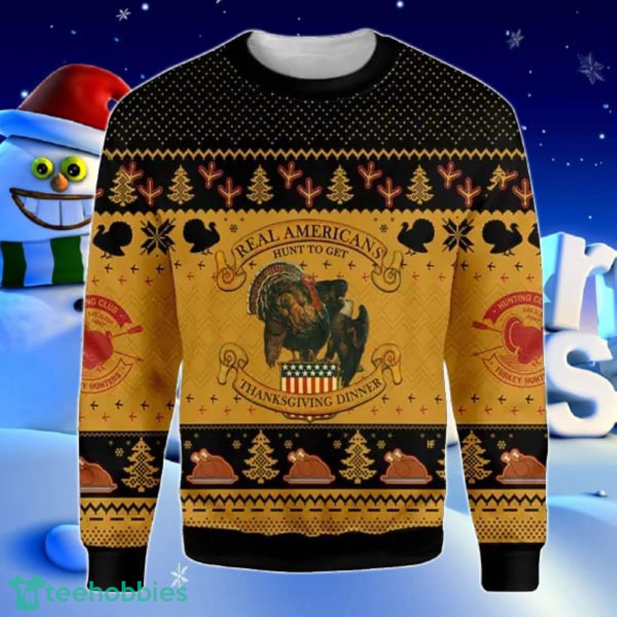 Americans Turkey Hunting Thanksgiving Ugly Christmas Sweater Best Gift Product Photo 1