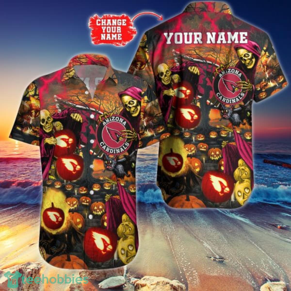 Arizona Cardinals NFL Hawaiian Shirt Custom Name Halloween Hot Trending 2023 Product Photo 1