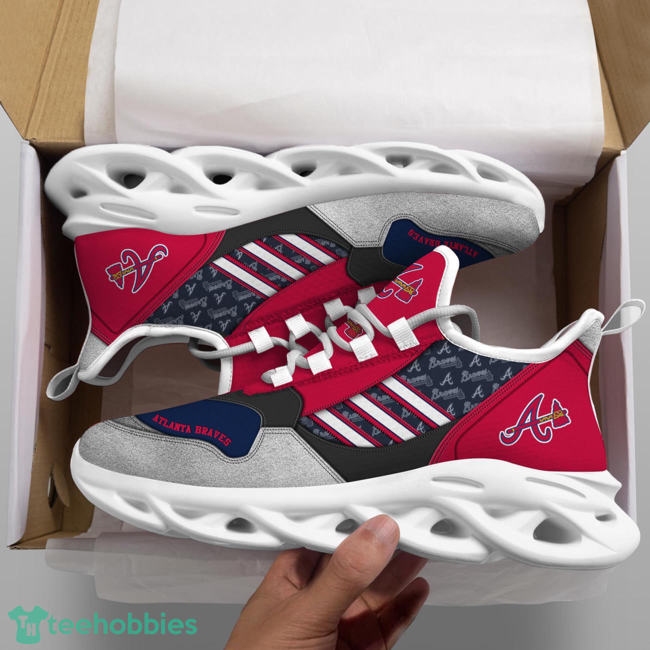 Atlanta Braves MLB Logo Sport Team Max Soul Shoes Clunky Running Sneakers Product Photo 2