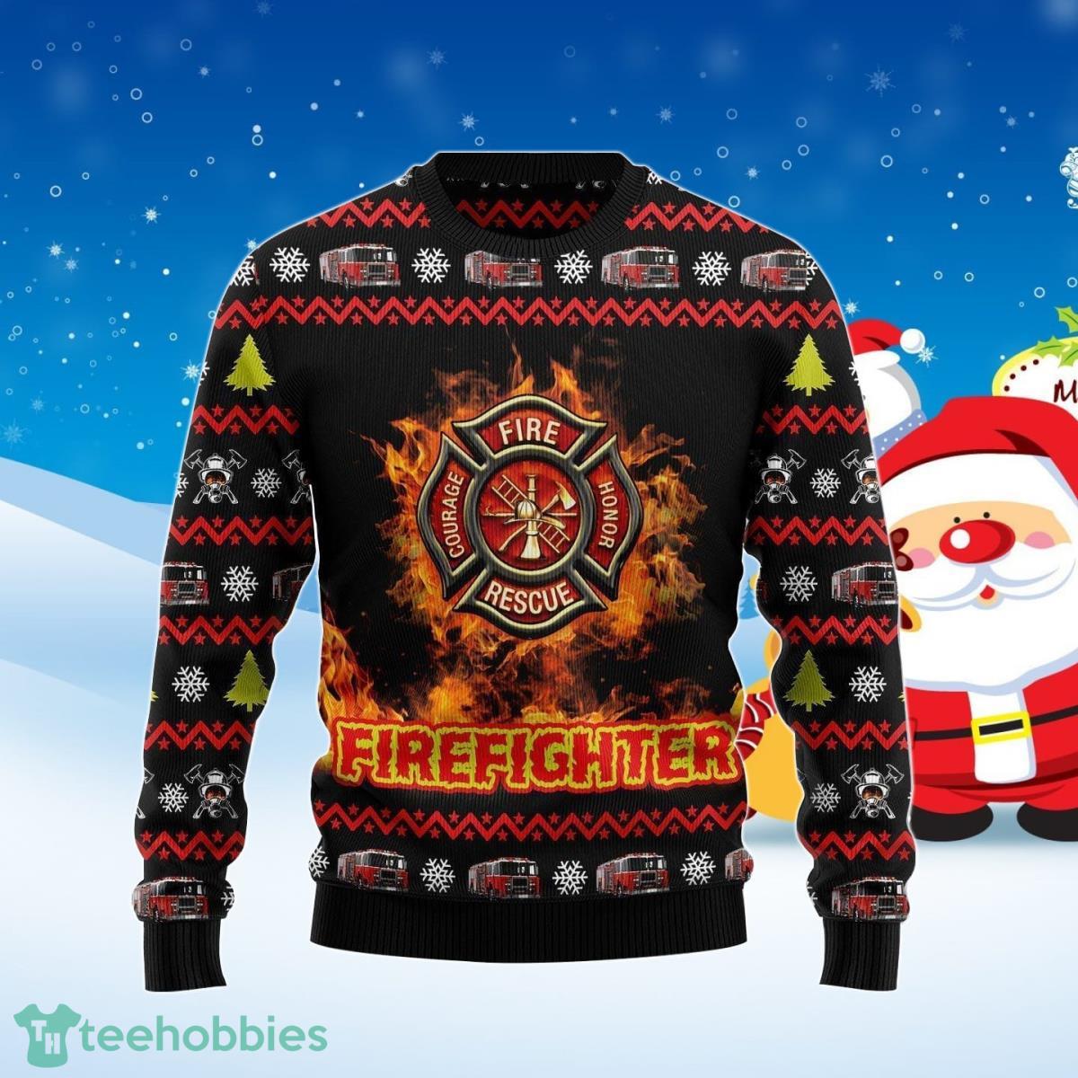Awesome Firefighter Ugly Christmas Sweater Best Gift Product Photo 1