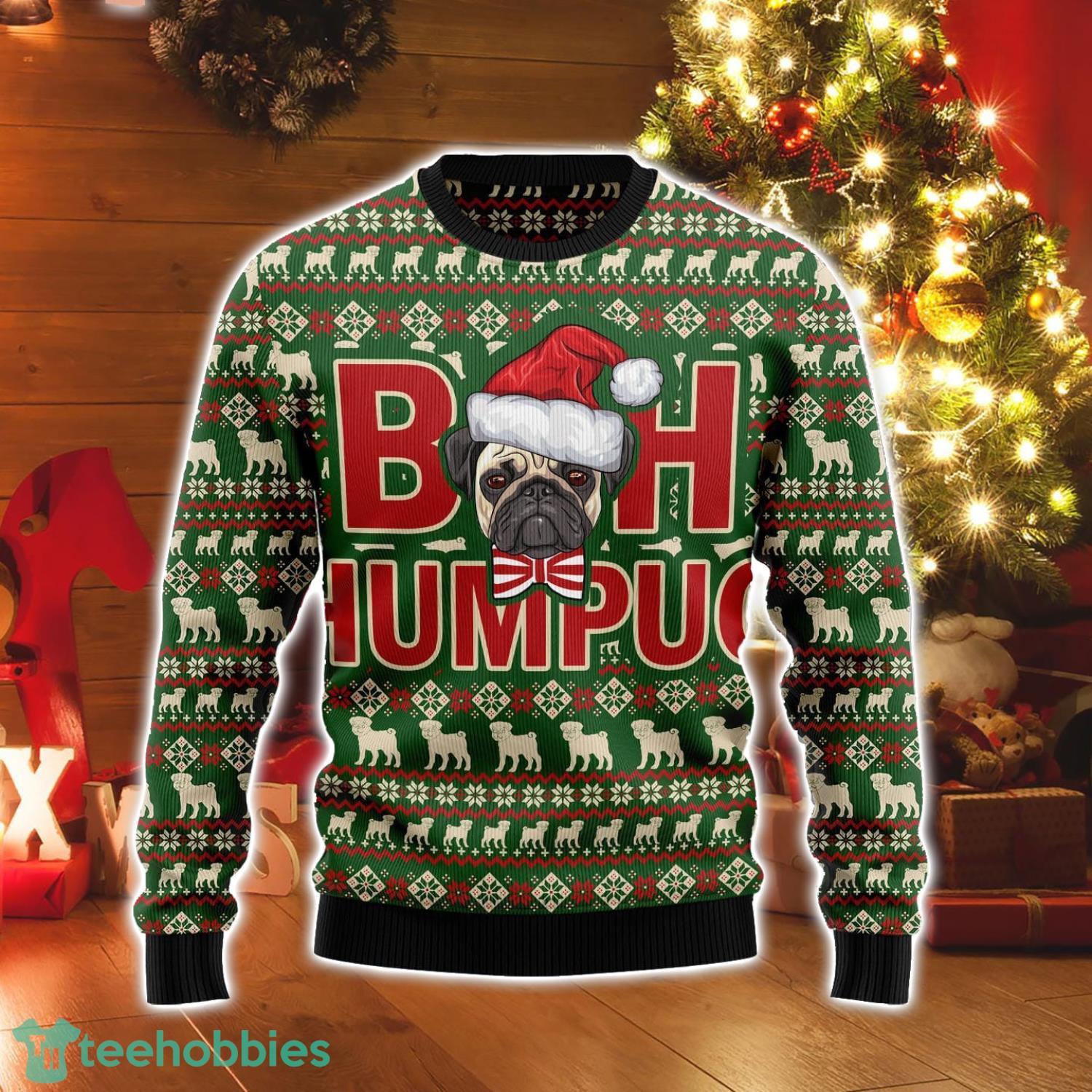 Bah Humpug Pug Lover Cute Dog Ugly Christmas Sweater Xmas Gift Product Photo 1