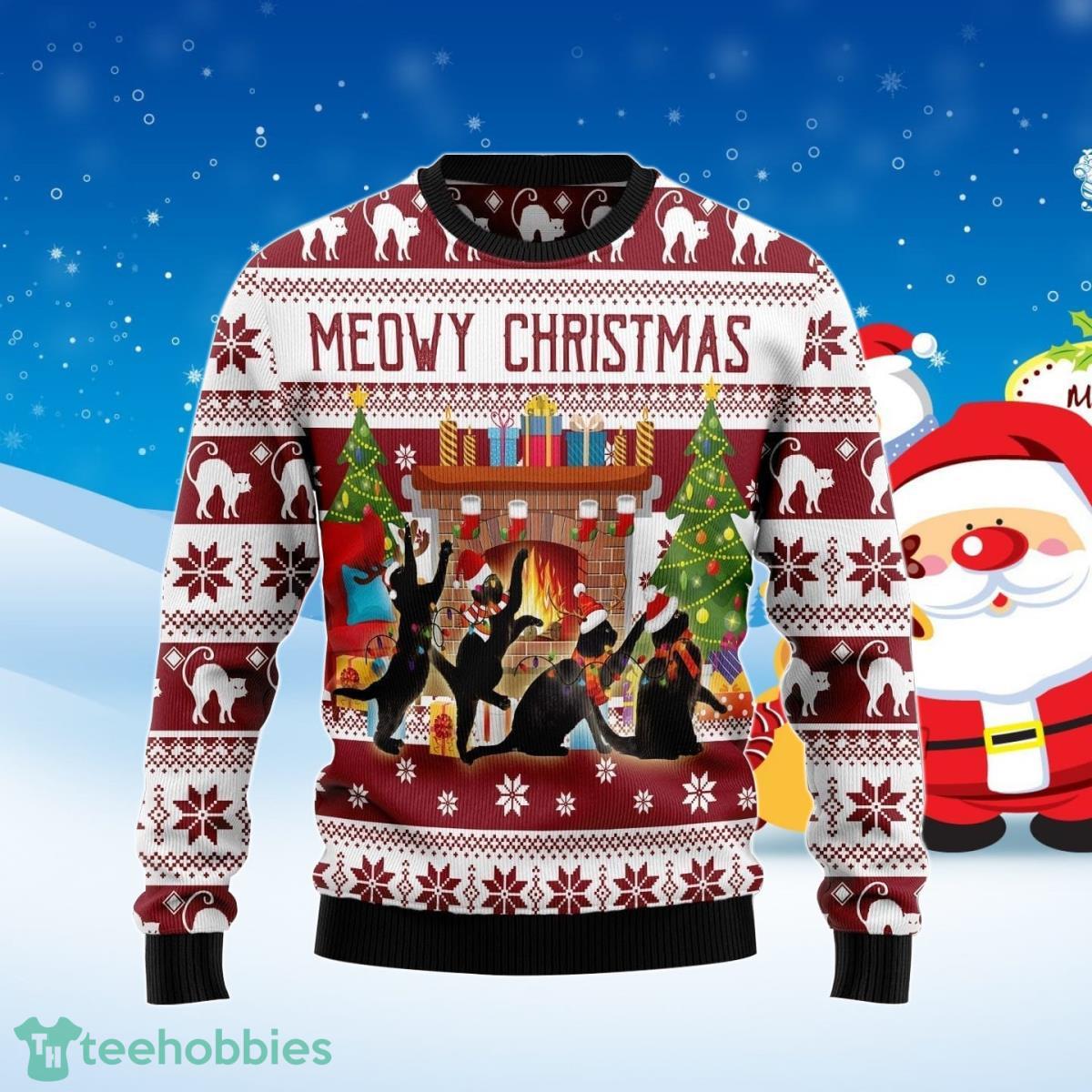 Black Cat Christmas Dancing Ugly Christmas Sweater Best Gift For Men And Women Product Photo 1
