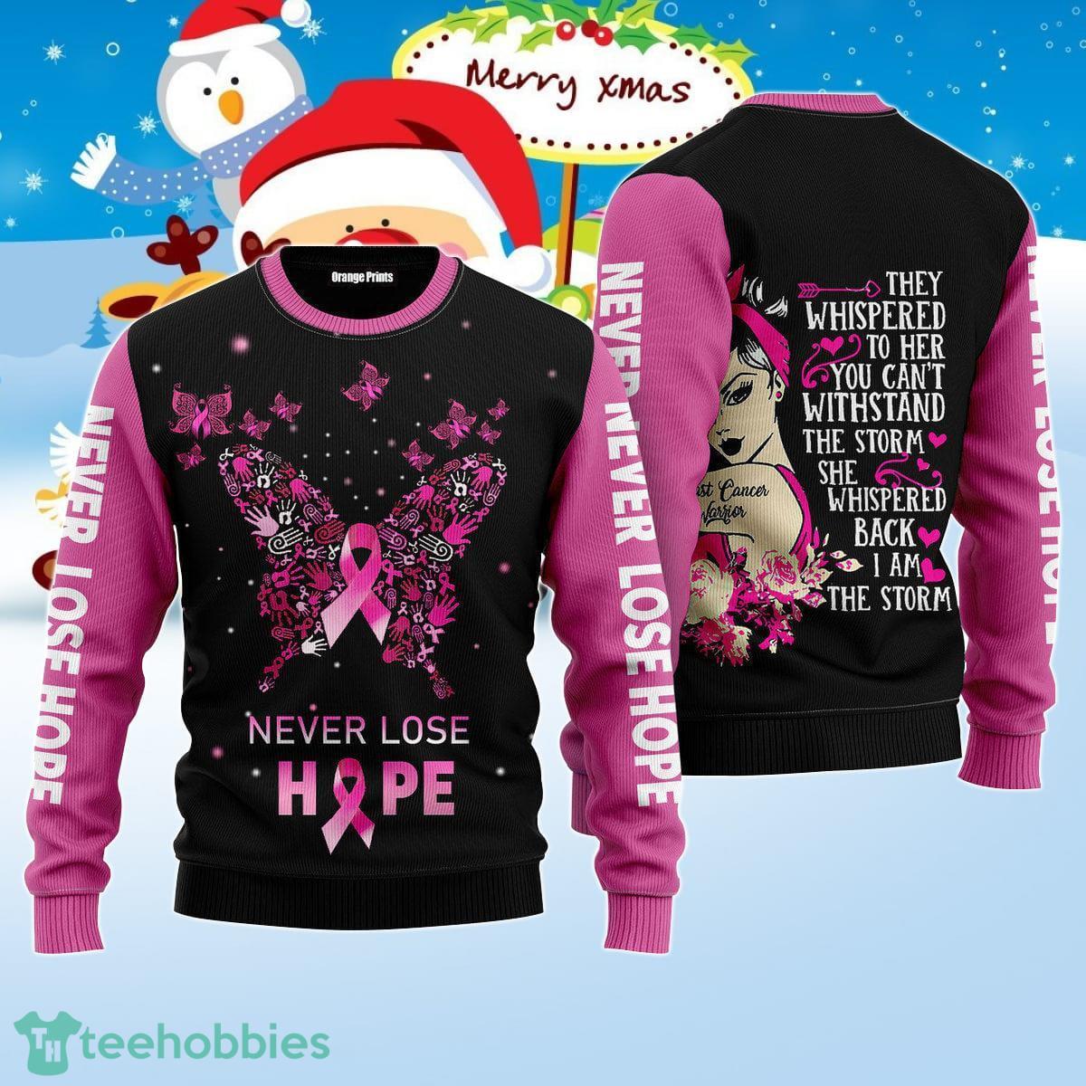 Breast Cancer Warrior Ugly Christmas Sweater Best Gift For Men And Women Product Photo 1