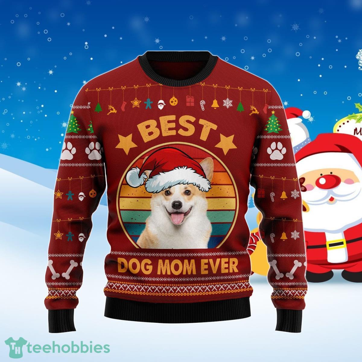 Cardigan Welsh Corgi Best Dog Mom Ever Ugly Christmas Sweater Best Gift Product Photo 1