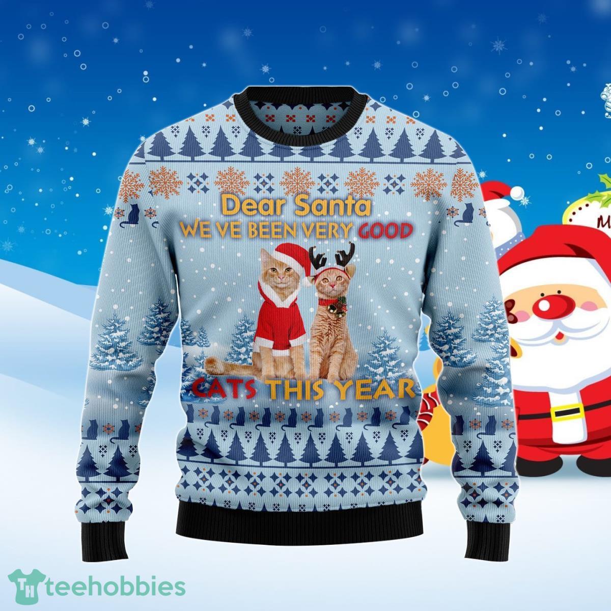 Cat Dear Santa Ugly Christmas Sweater Best Gift For Men And Women Product Photo 1