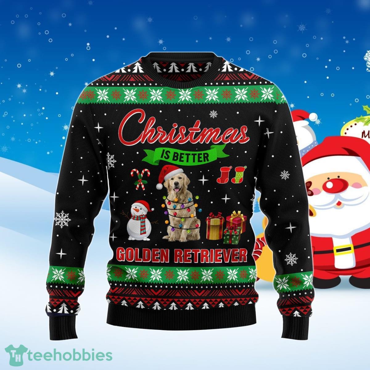 Christmas Is Better With Golden Retriever Ugly Christmas Sweater Best Gift Product Photo 1