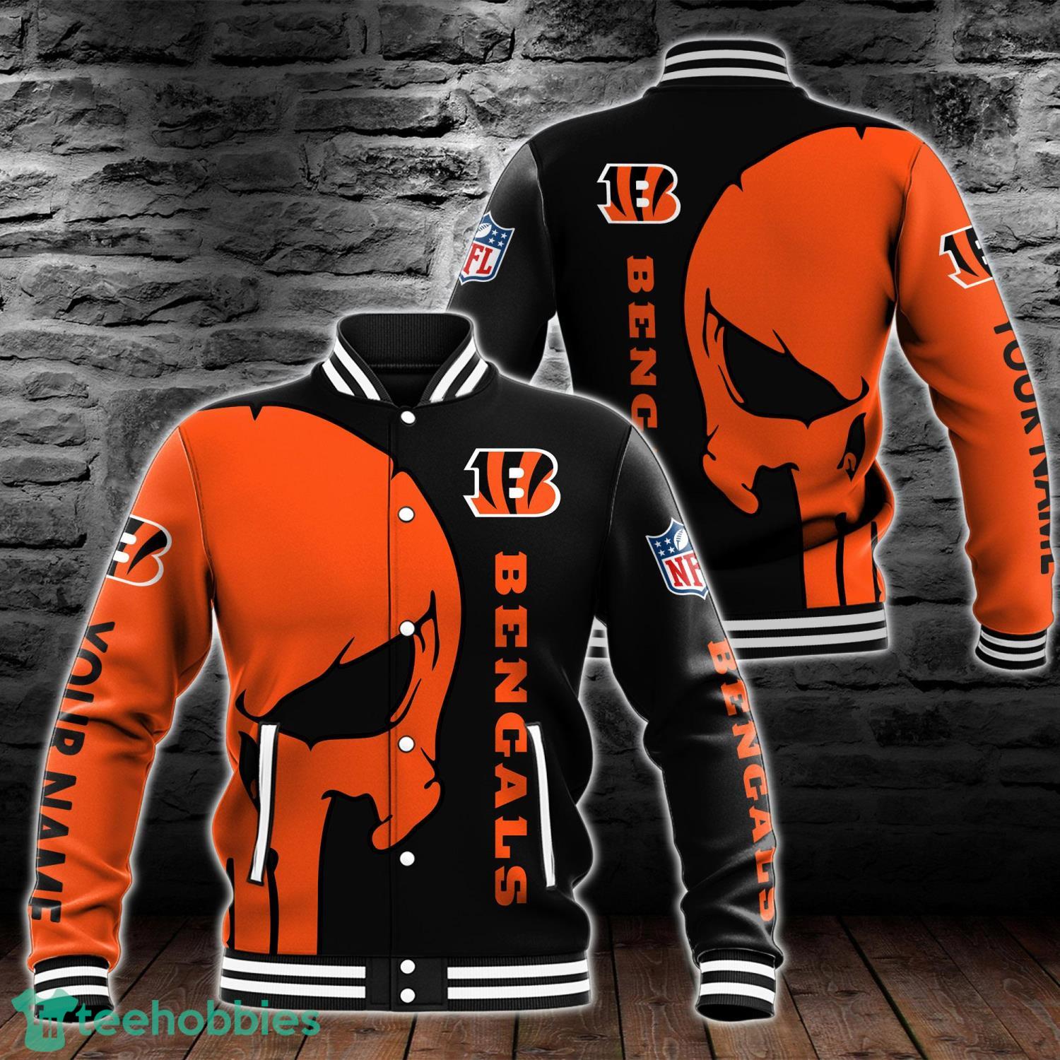Cincinnati Bengals Skull Baseball Jacket For Fans 3D All Over Printed Product Photo 1