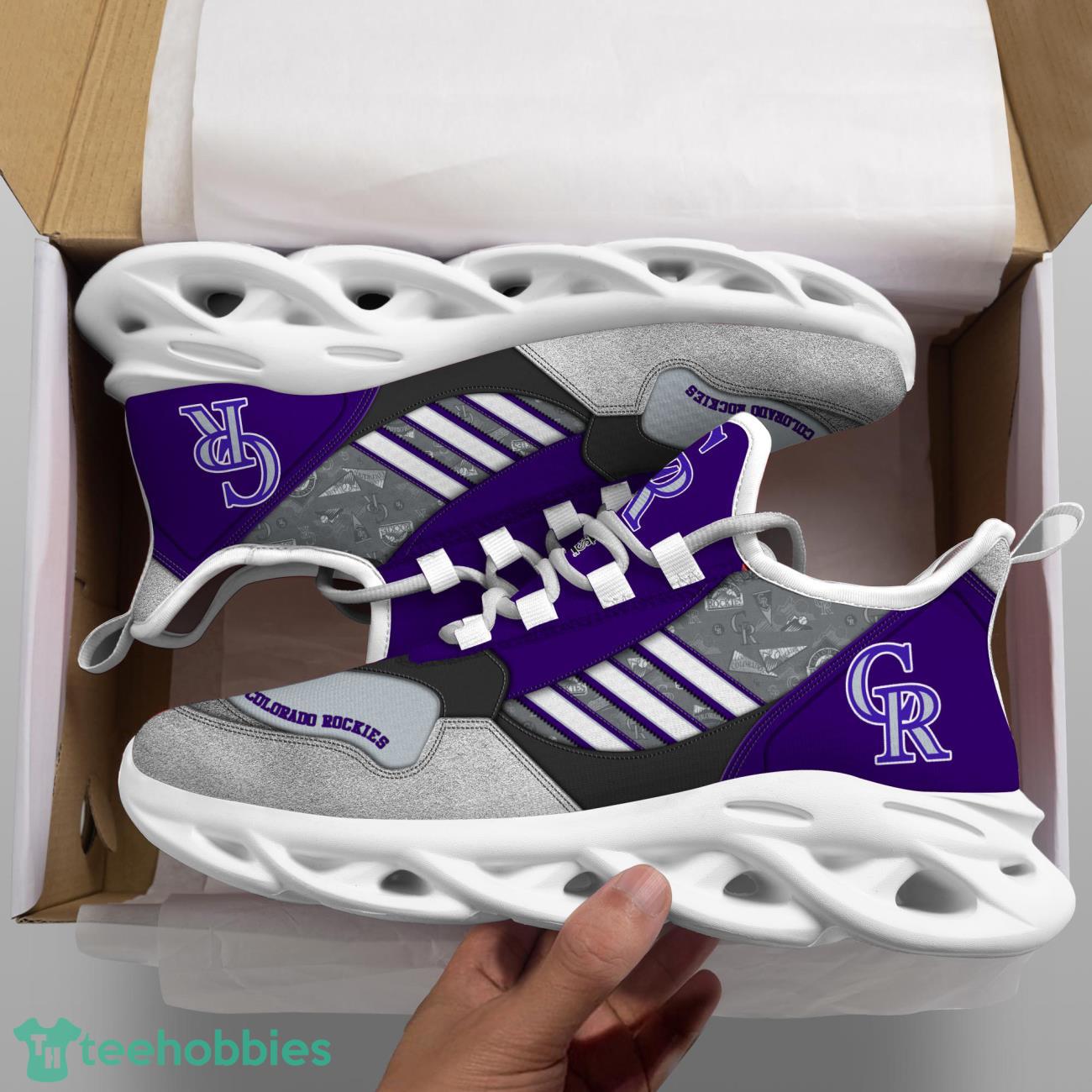 Colorado Rockies MLB Logo Sport Team Max Soul Shoes Clunky Running Sneakers Product Photo 2