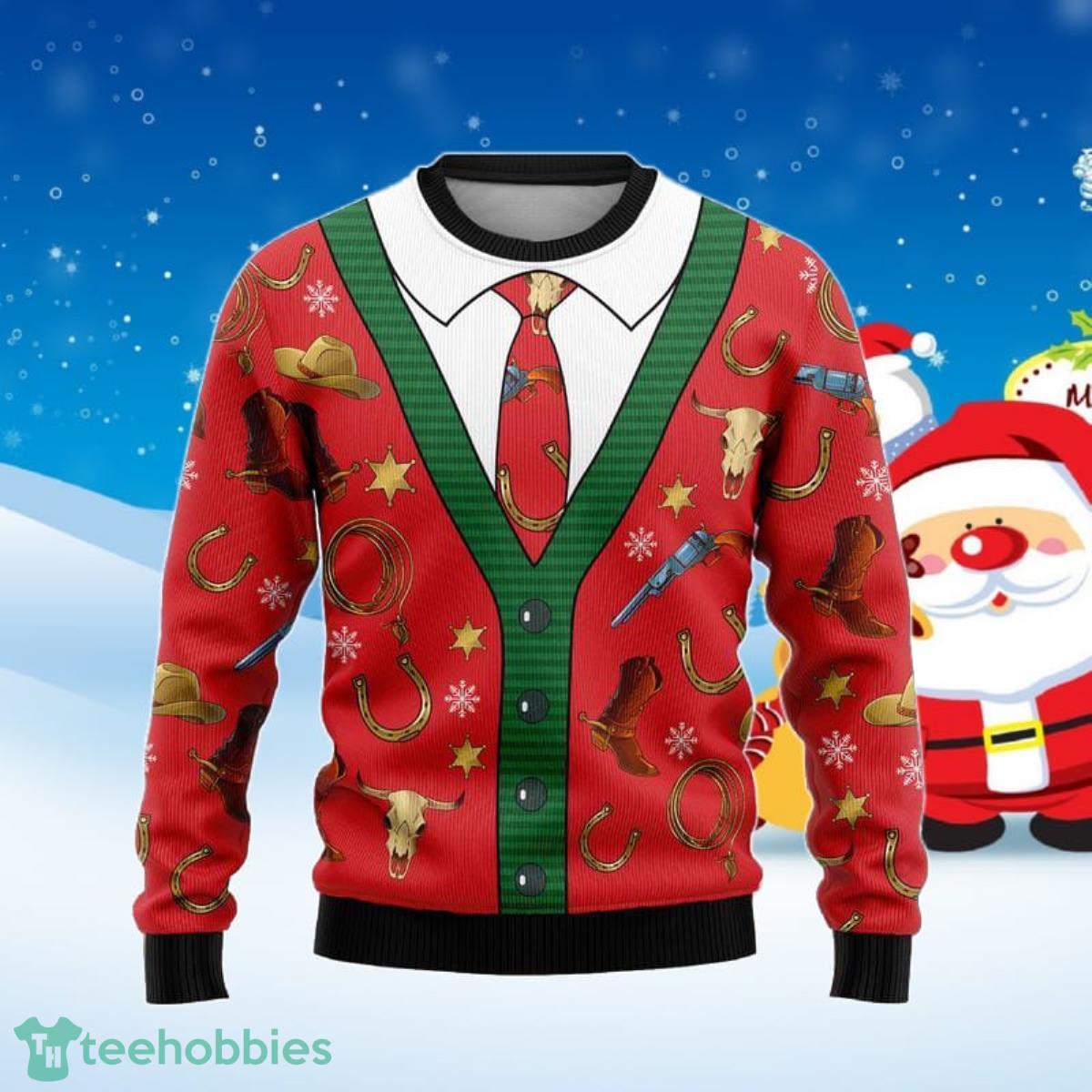 Cowboy Ugly Christmas Sweater Style Gift For Men And Women Product Photo 1