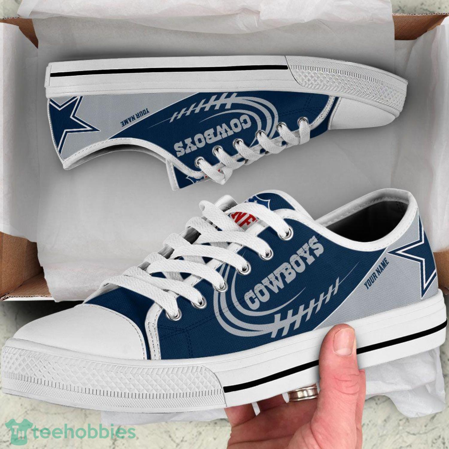 Custom Name Dallas Cowboys Low Top Shoes For Fans Sport Product Photo 1