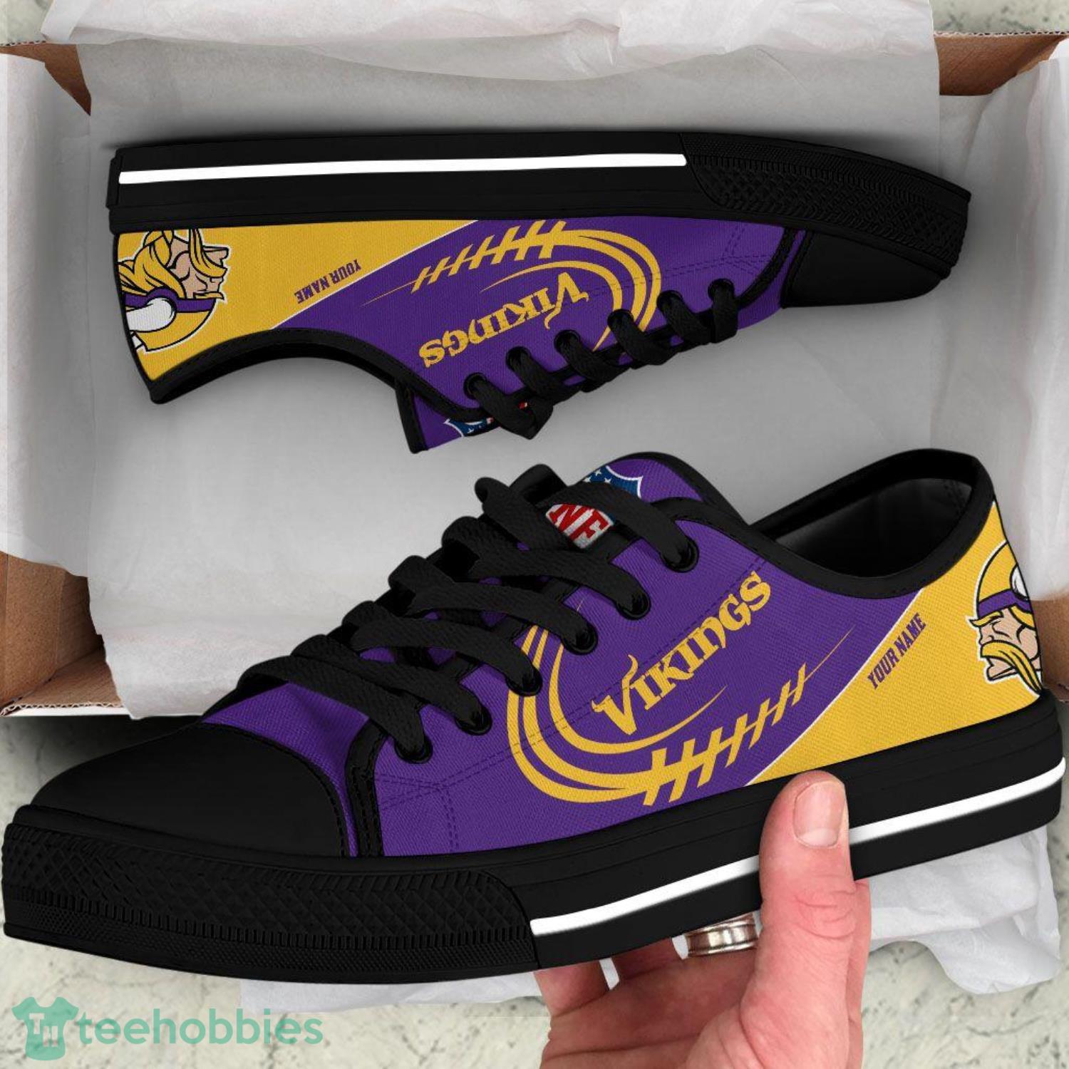 Custom Name Minnesota Vikings Low Top Shoes For Fans Sport Product Photo 2