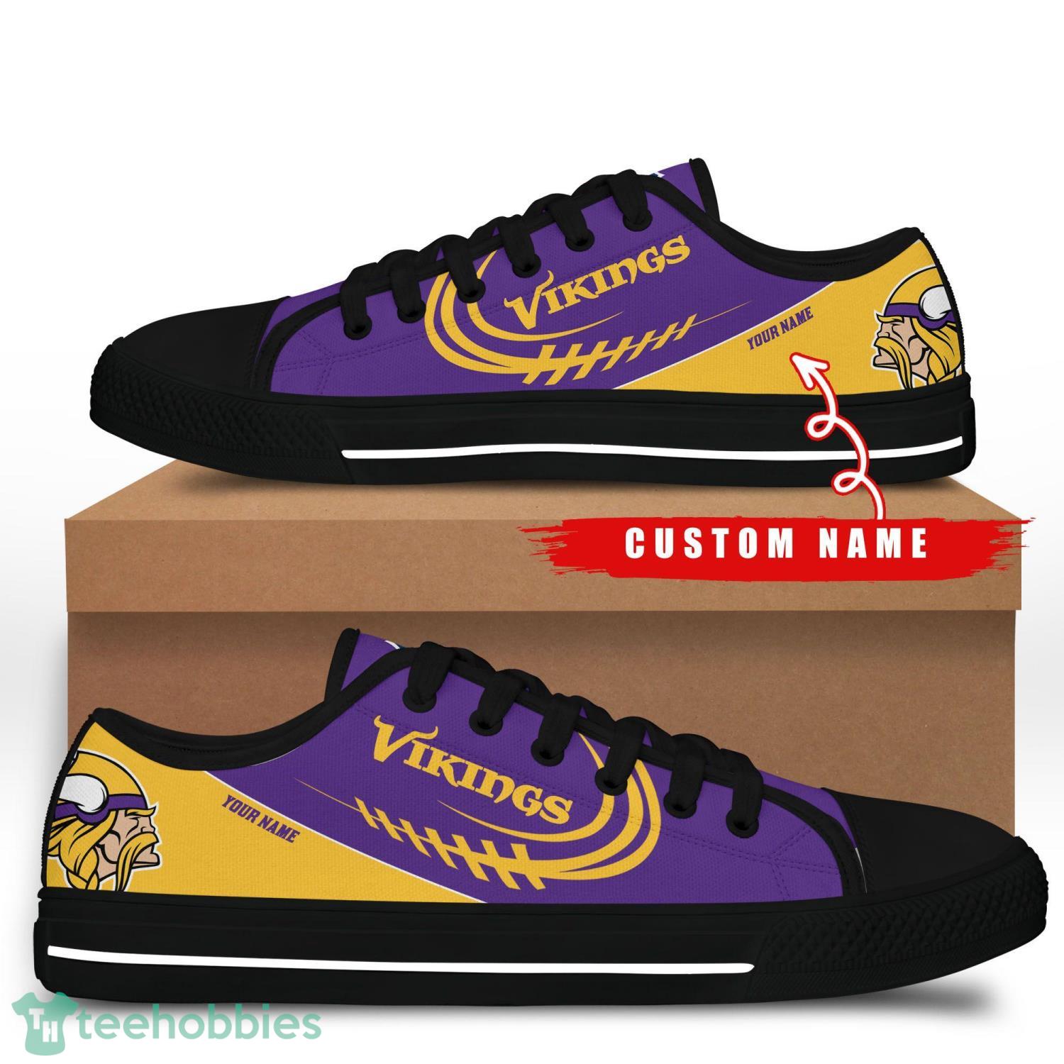Custom Name Minnesota Vikings Low Top Shoes For Fans Sport Product Photo 1