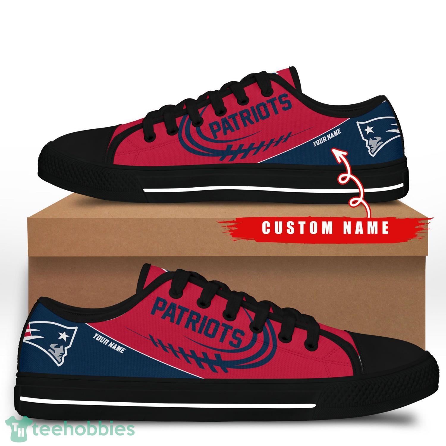 Custom Name New England Patriots Low Top Shoes For Fans Sport Product Photo 2