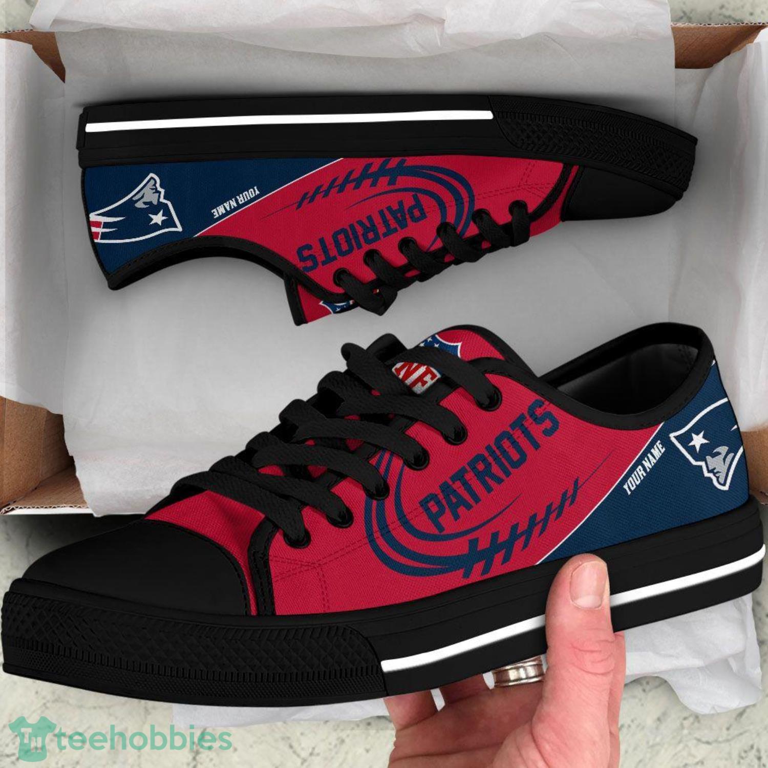 Custom Name New England Patriots Low Top Shoes For Fans Sport Product Photo 1