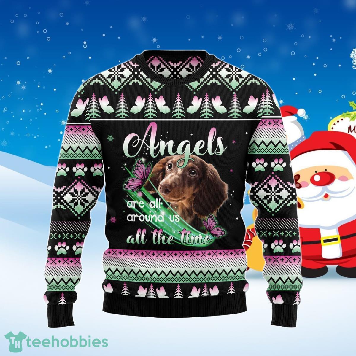 Dachshund Angel Ugly Christmas Sweater Best Gift For Men And Women Product Photo 1