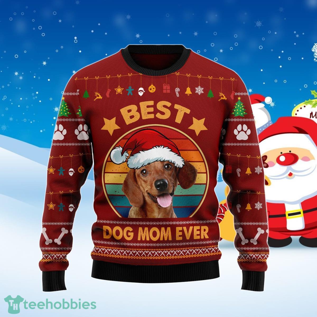 Dachshund Best Dog Mom Ugly Christmas Sweater Best Gift For Men And Women Product Photo 1