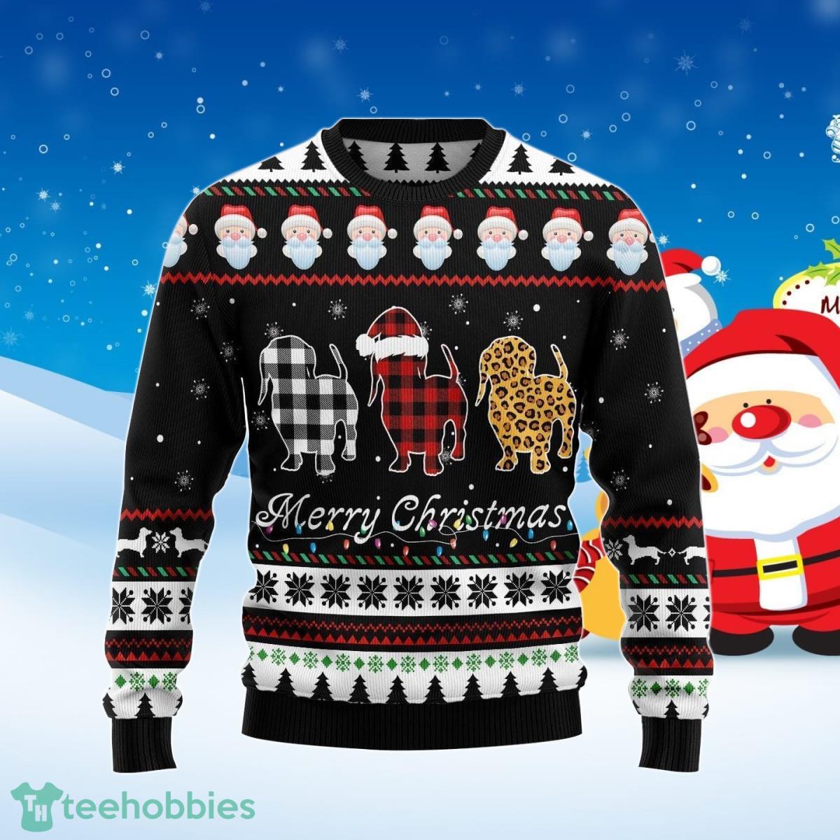 Dachshund Merry Christmas Ugly Christmas Sweater Style Gift For Men And Women Product Photo 1