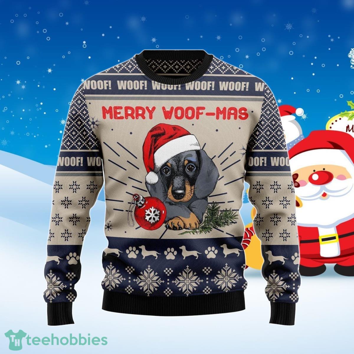 Dachshund Merry Woofmas Ugly Christmas Sweater Best Gift For Men And Women Product Photo 1