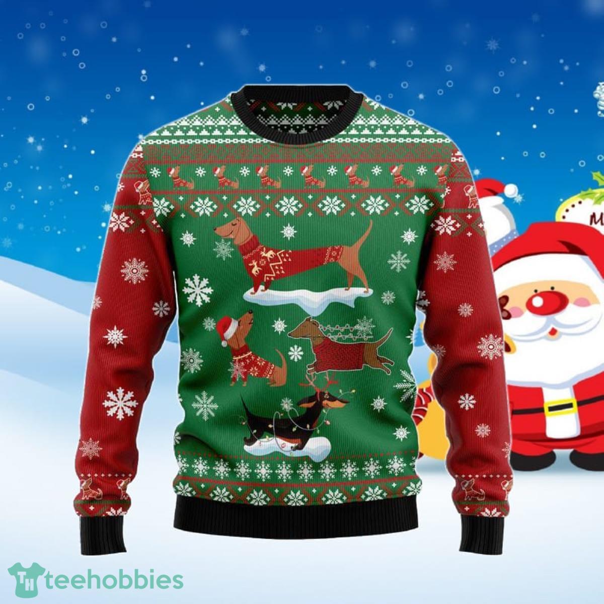 Dachshund Snow Day Ugly Christmas Sweater Best Gift For Men And Women Product Photo 1