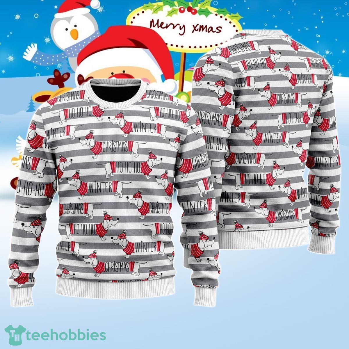 Dachshund Through The Snow Ugly Christmas Sweater Best Gift For Men And Women Product Photo 1