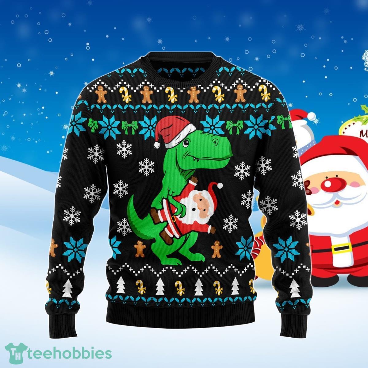 Dinosaur Jurassic ParkUgly Christmas Sweater Style Gift For Men And Women Product Photo 1