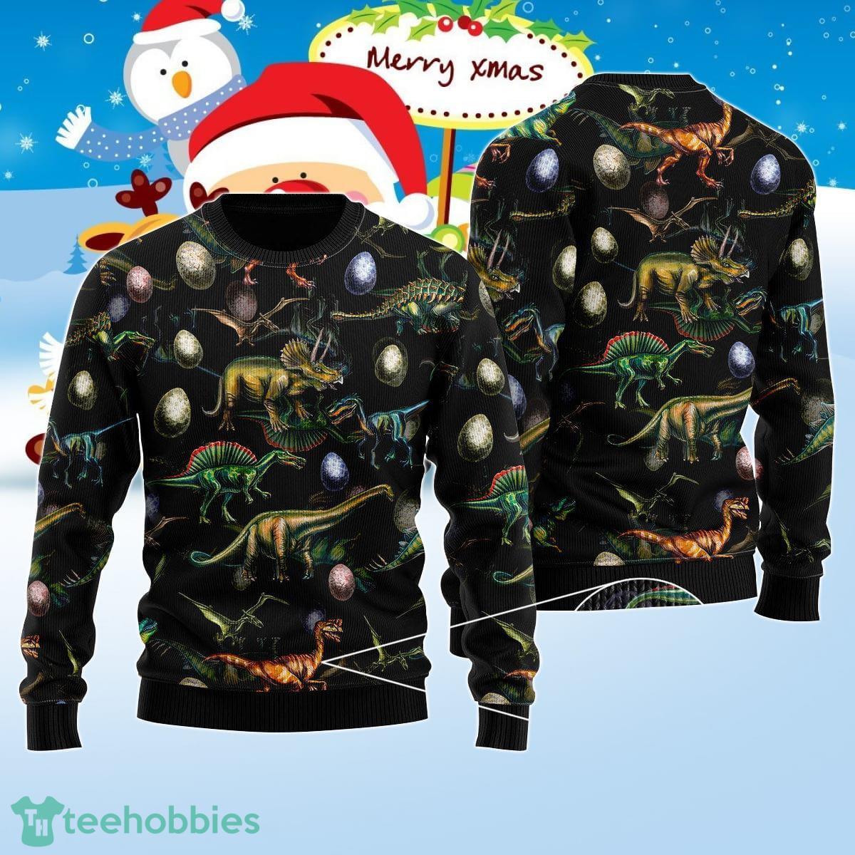 Dinosaurs Christmas Party Ugly Christmas Sweater Best Gift For Men And Women Product Photo 1