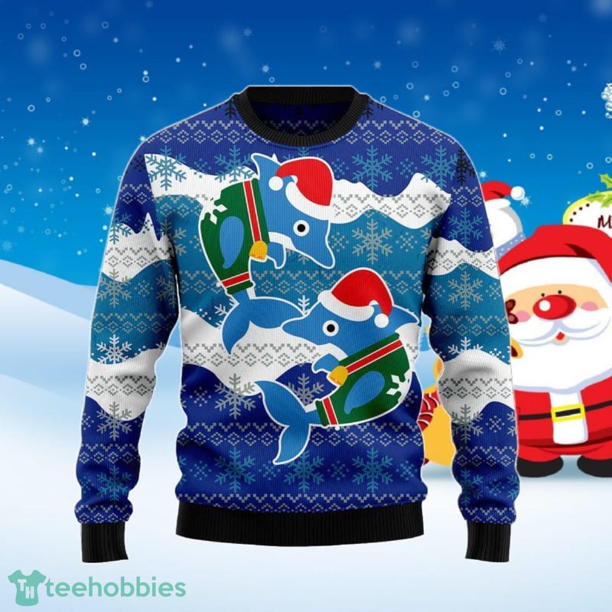 Dolphin Couple Ugly Christmas Sweater Best Gift For Men And Women Product Photo 1