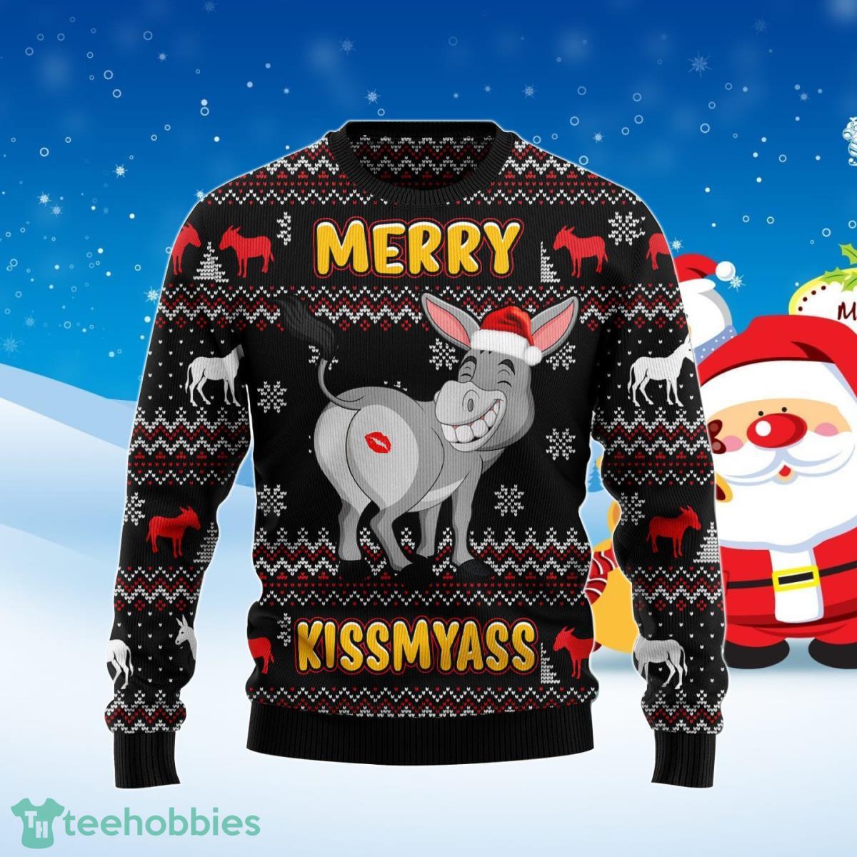 Donkey Merry Kissmyass Ugly Christmas Sweater Best Gift For Men And Women Product Photo 1
